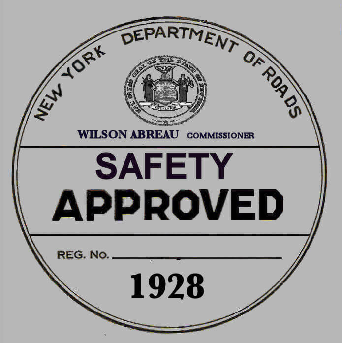 (image for) 1928 New York Safety Sticker